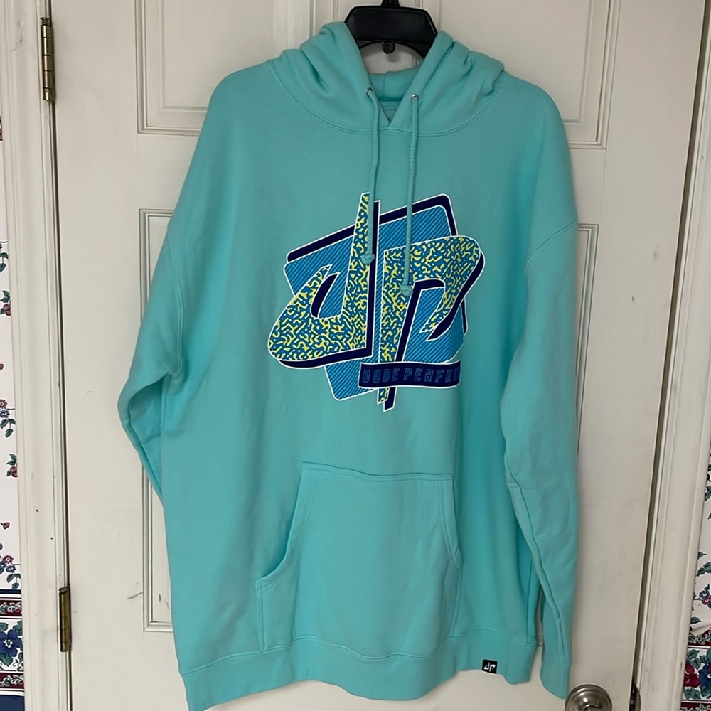 New without tag (never worn) Dude Perfect teal hoodie XL (runs big)